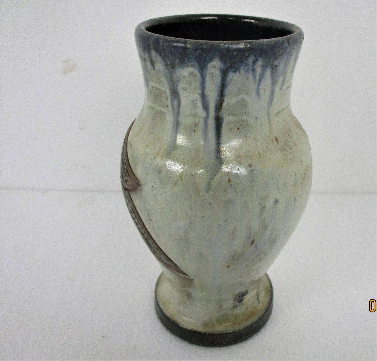 Art Deco Revival Vase Marked Dubois Flower Stoneware 9.25" photo Home Decor