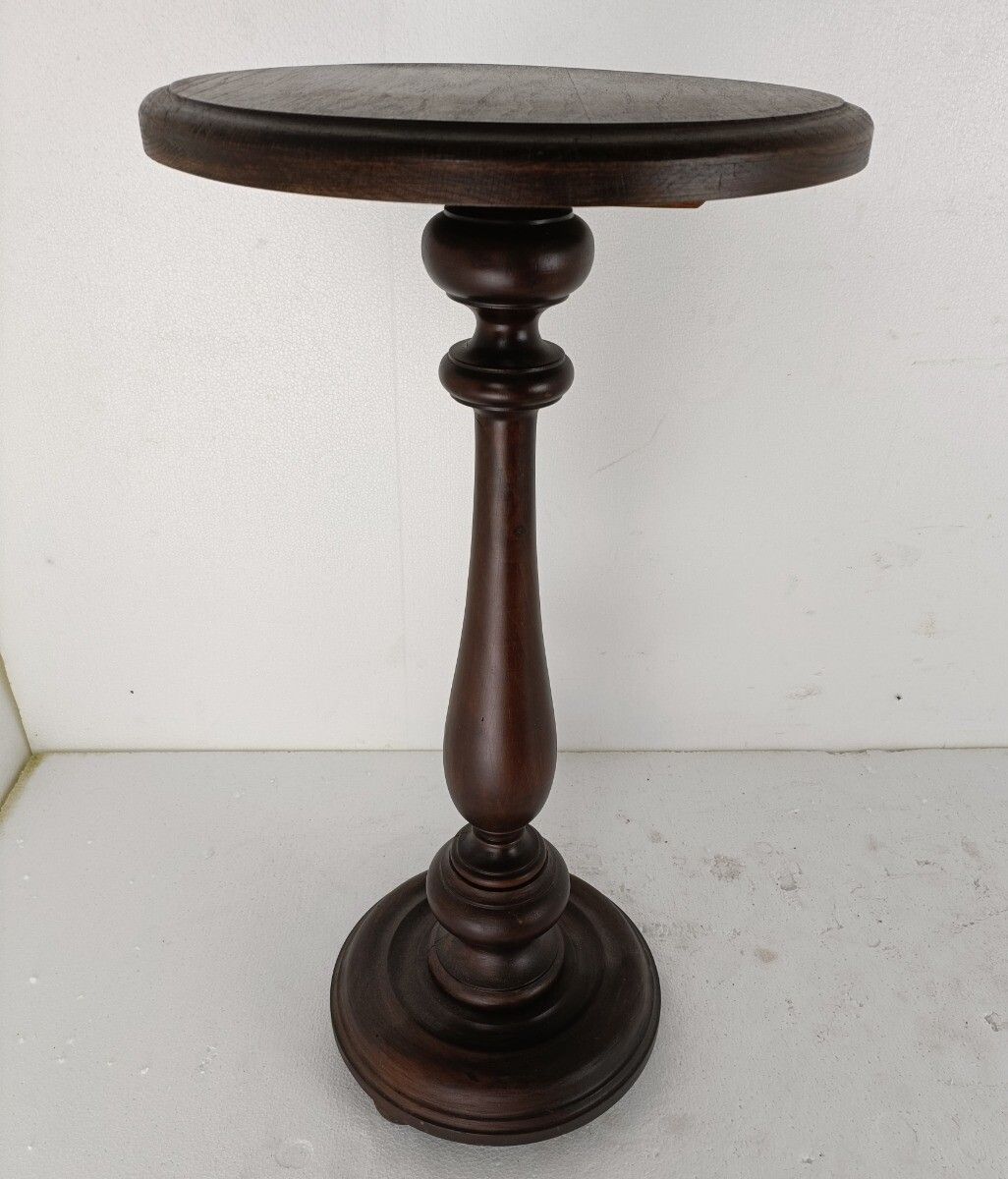 Xl Pedestal Plant Stand Side Table Vintage Carved Wood Impressive Country Barn S photo furniture