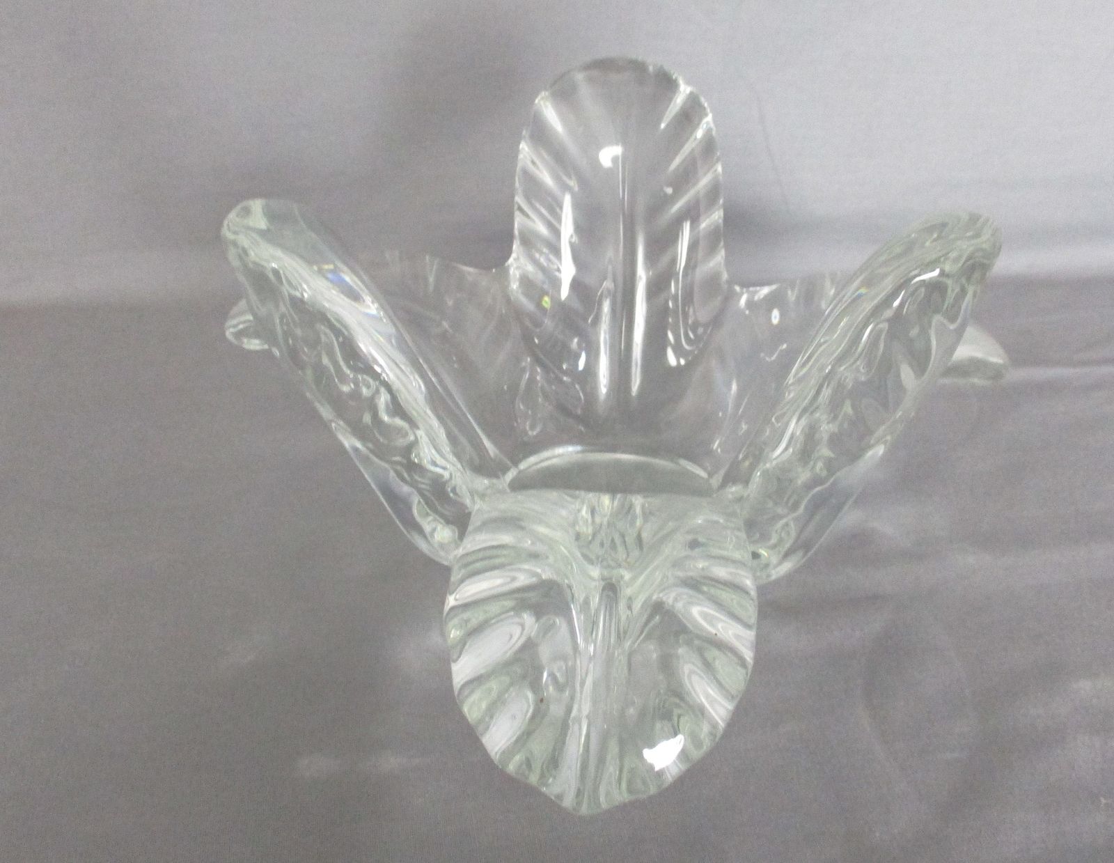French Crystal Art Vannes Centerpiece Bowl Hand Blown  Fruit Dish Clear photo furniture