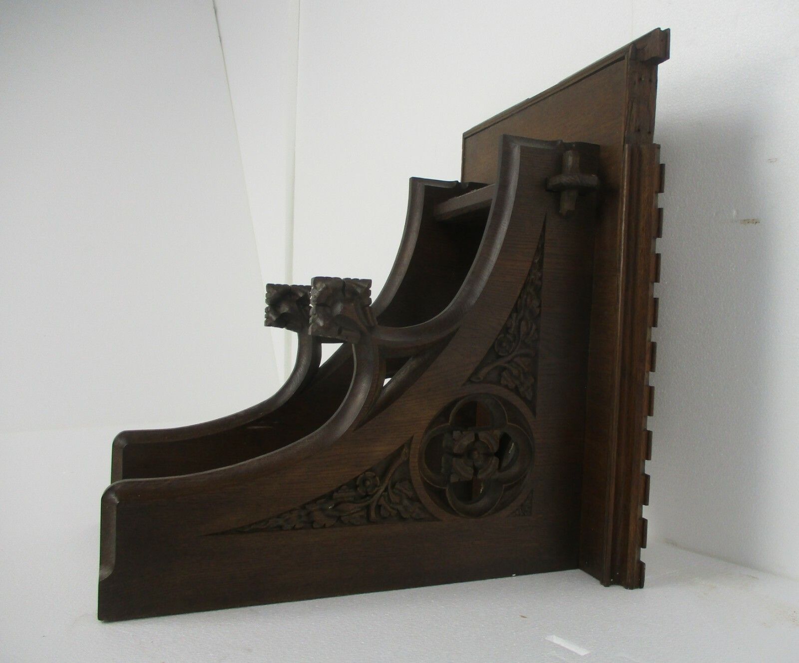 Large Gothic Antique Hand Carved French Oak Wall Hall Console Table 19th C Wow photo buy