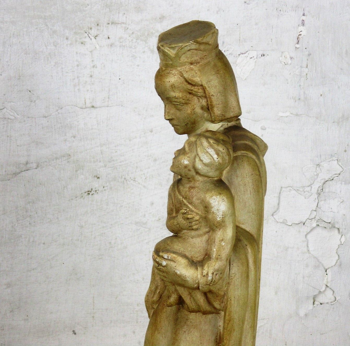 Our Lady Viscountess Fortress Patron Of Youth Movement Plaster Statue Htf 18.89" photo Art