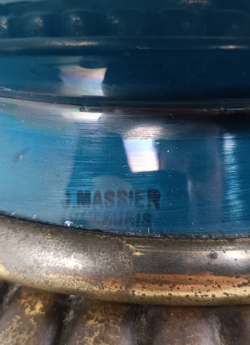 Large J. Massier For Vallauris Blue Ceramic Vase Urn With Bronze Details Gorgeou photo vinterior