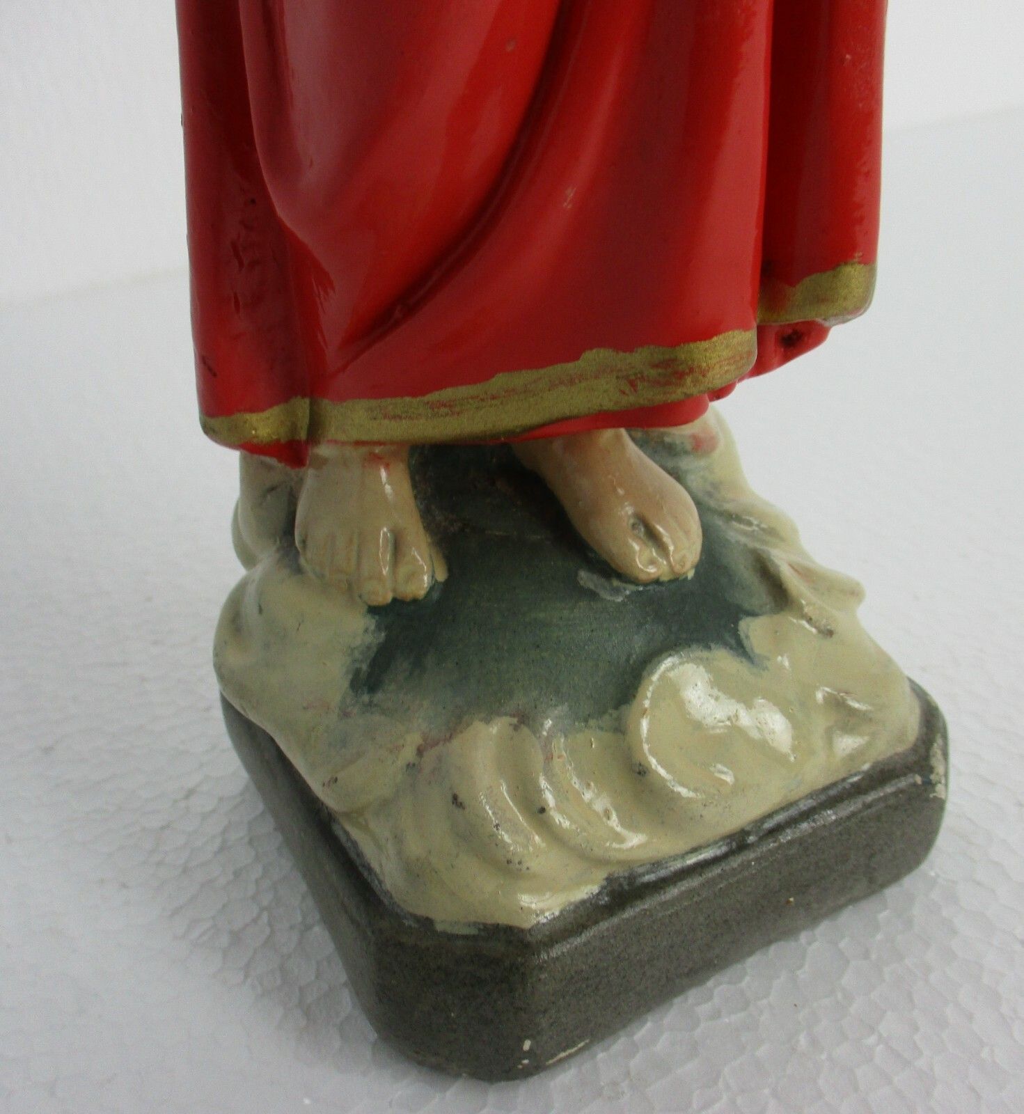 Statue Infant Jesus Santo Nino Wit Bible Plaster  Collector Gorgeous  Antique photo for sale