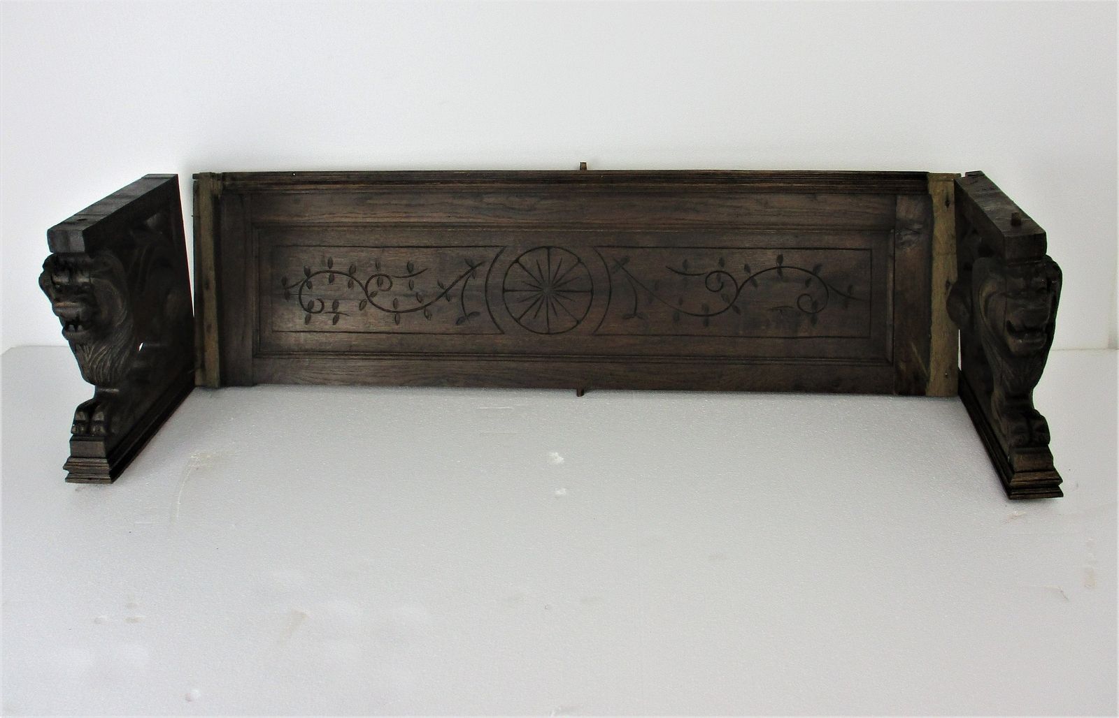 Xl Beautiful Hand Carved Wood Pediment Ornate Over Door Architectural Reclaimed photo furniture