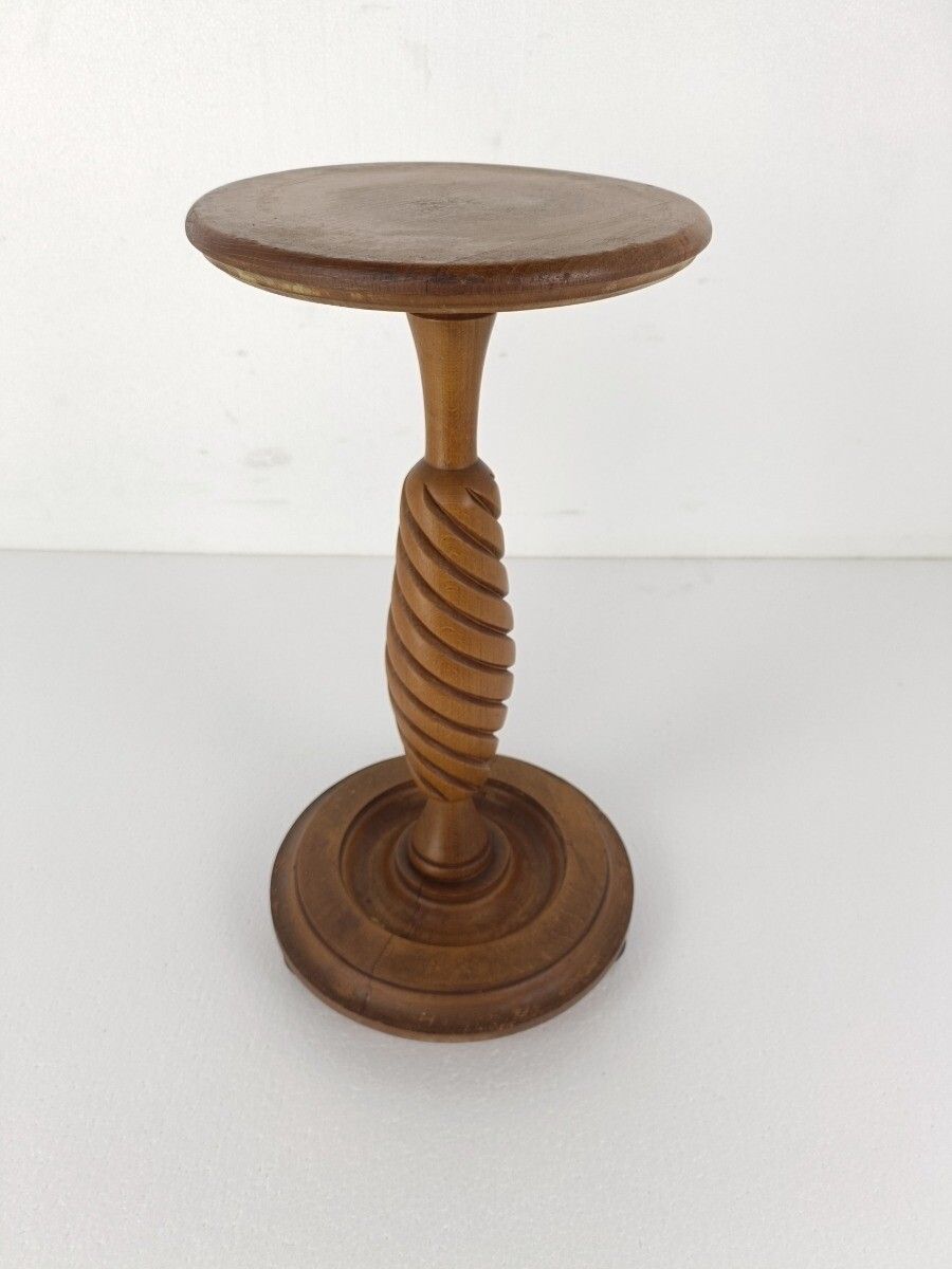 Wooden Twisted Stem Side Wine Display Table Pedestal Plant Bonsai Flower Stand photo furniture