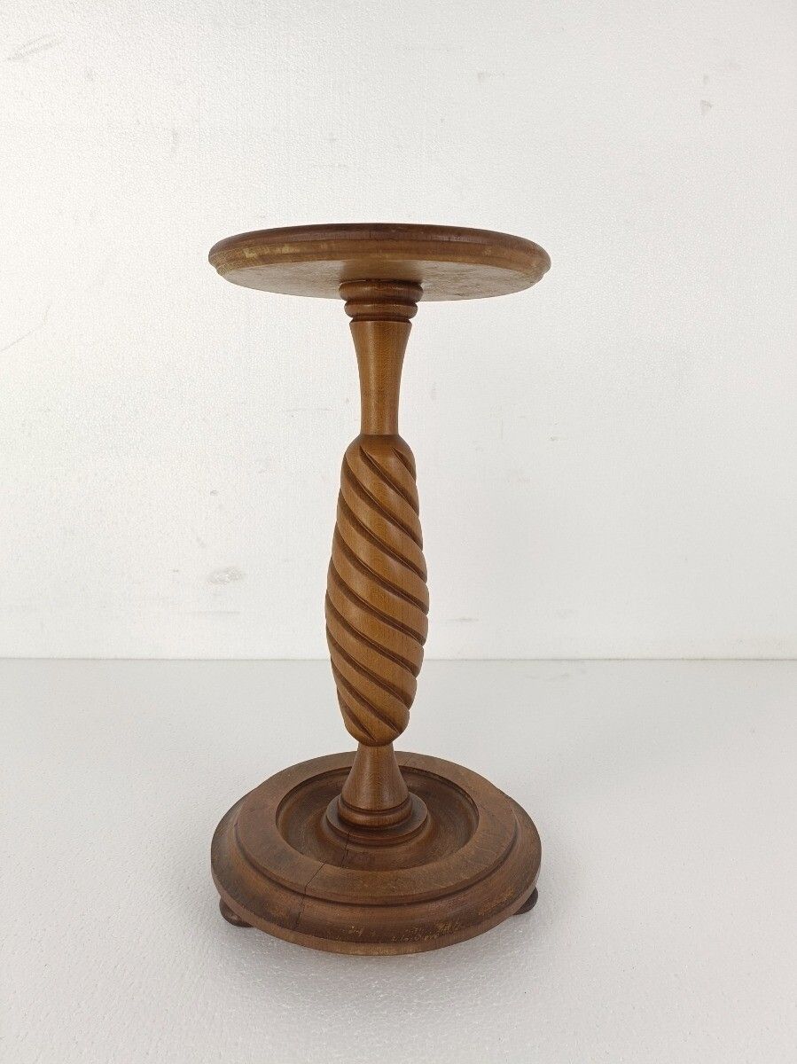 Wooden Twisted Stem Side Wine Display Table Pedestal Plant Bonsai Flower Stand photo for sale