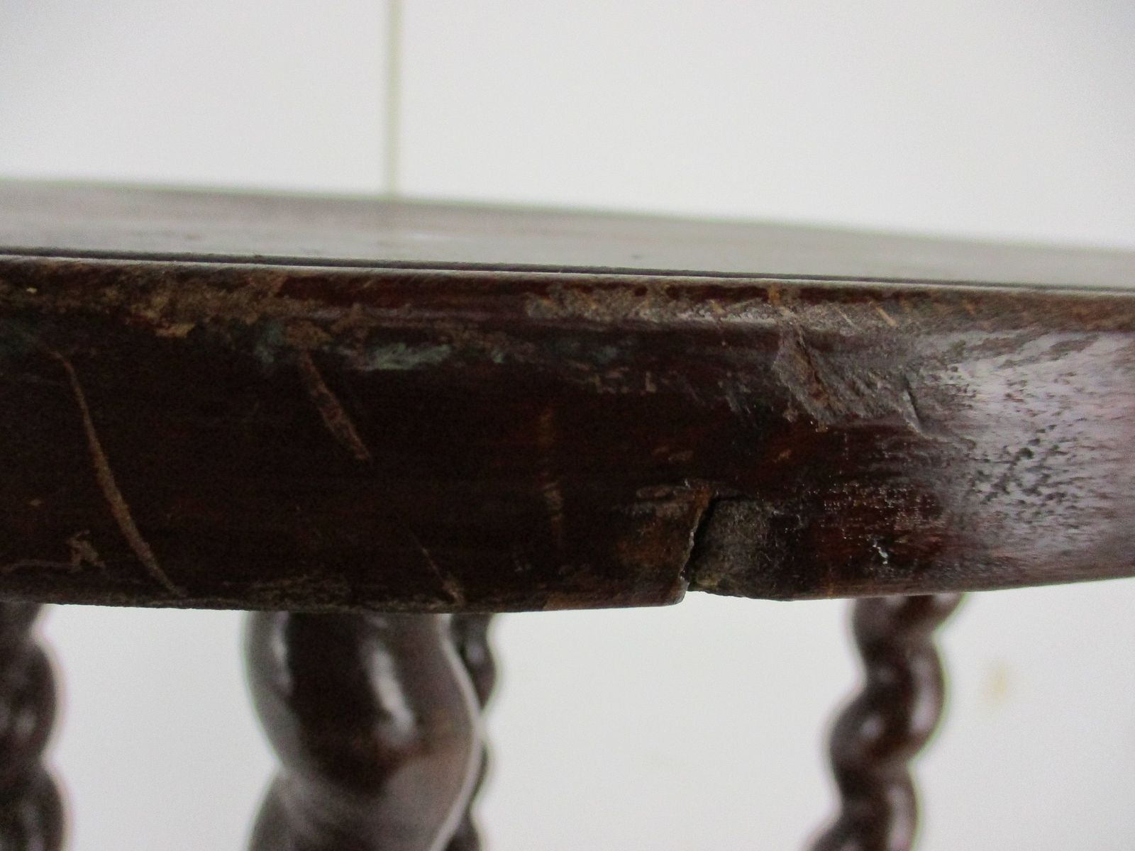 Barley Twist Wooden Side Display Coffee Table Pedestal Plant Stand Hand Carved G photo vintage