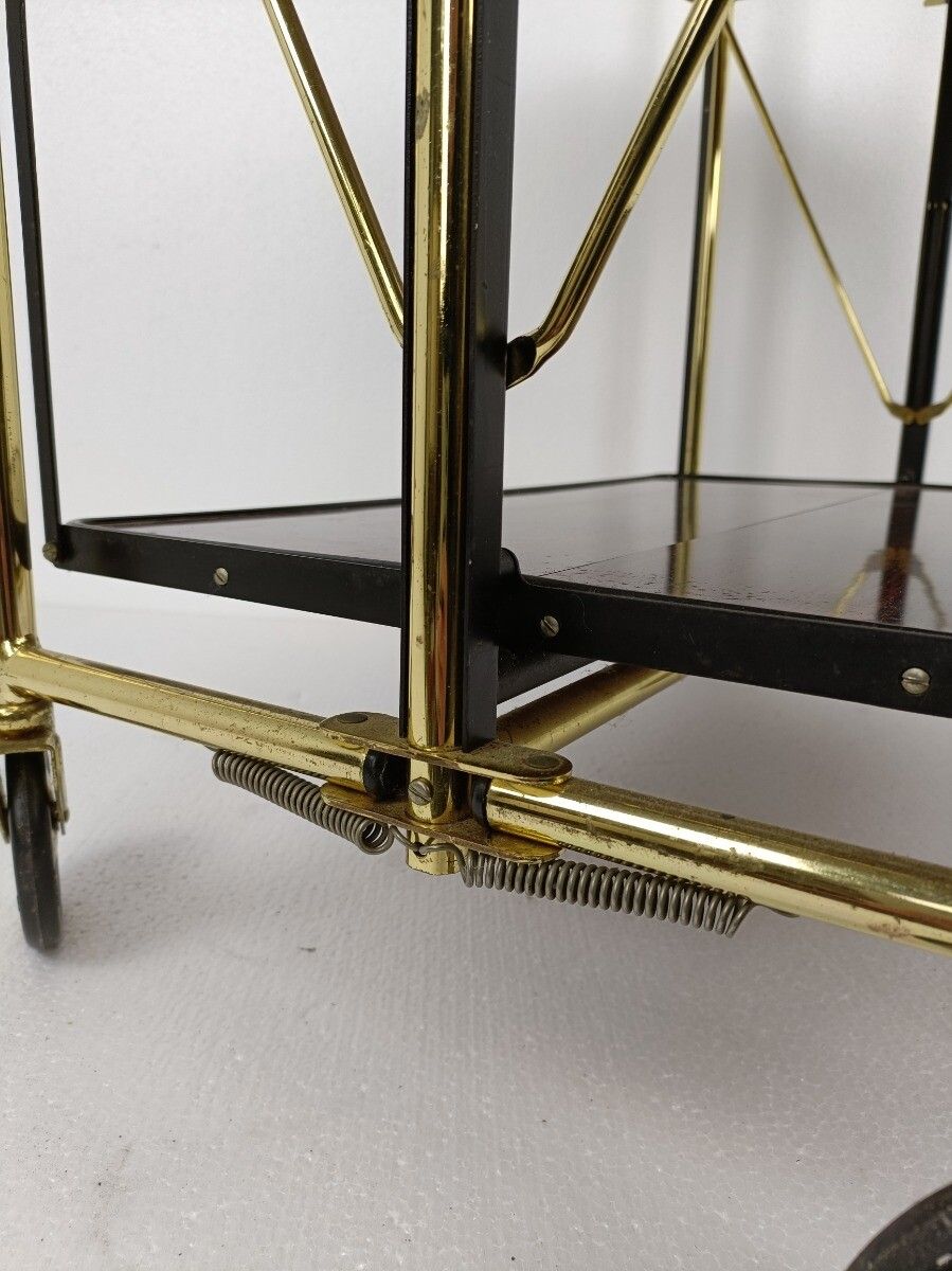 Mid Century Side Table Bar Cart Tea Cocktail Serving Trolley Belgium  Foldable photo buy