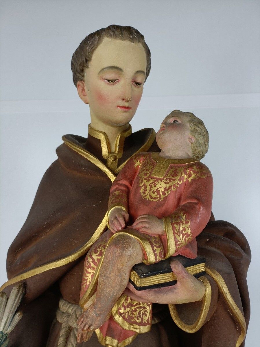 Antique 1900s Neo Gothic St Saint Anthony Padua Church Statue  Finder Lost Artic photo furniture