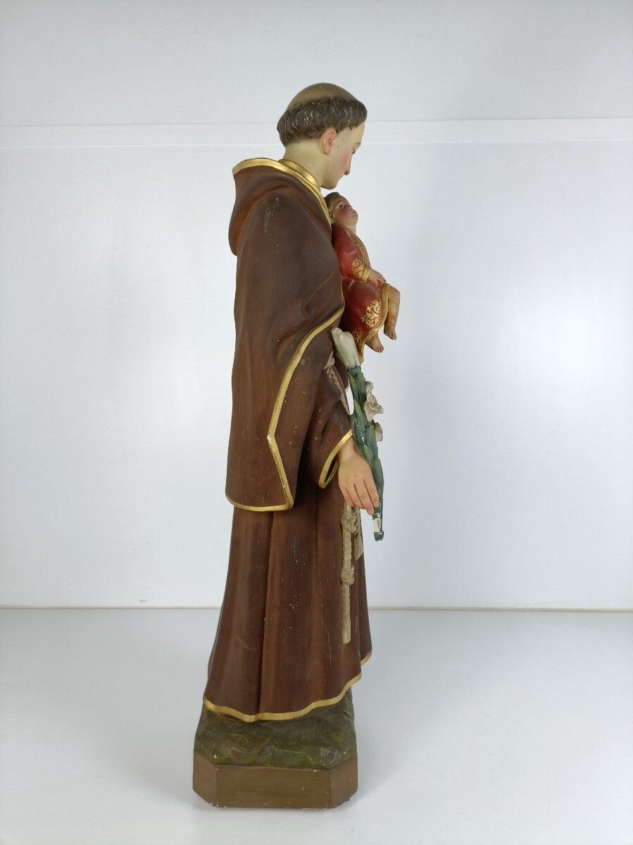 Antique 1900s Neo Gothic St Saint Anthony Padua Church Statue  Finder Lost Artic photo vinterior