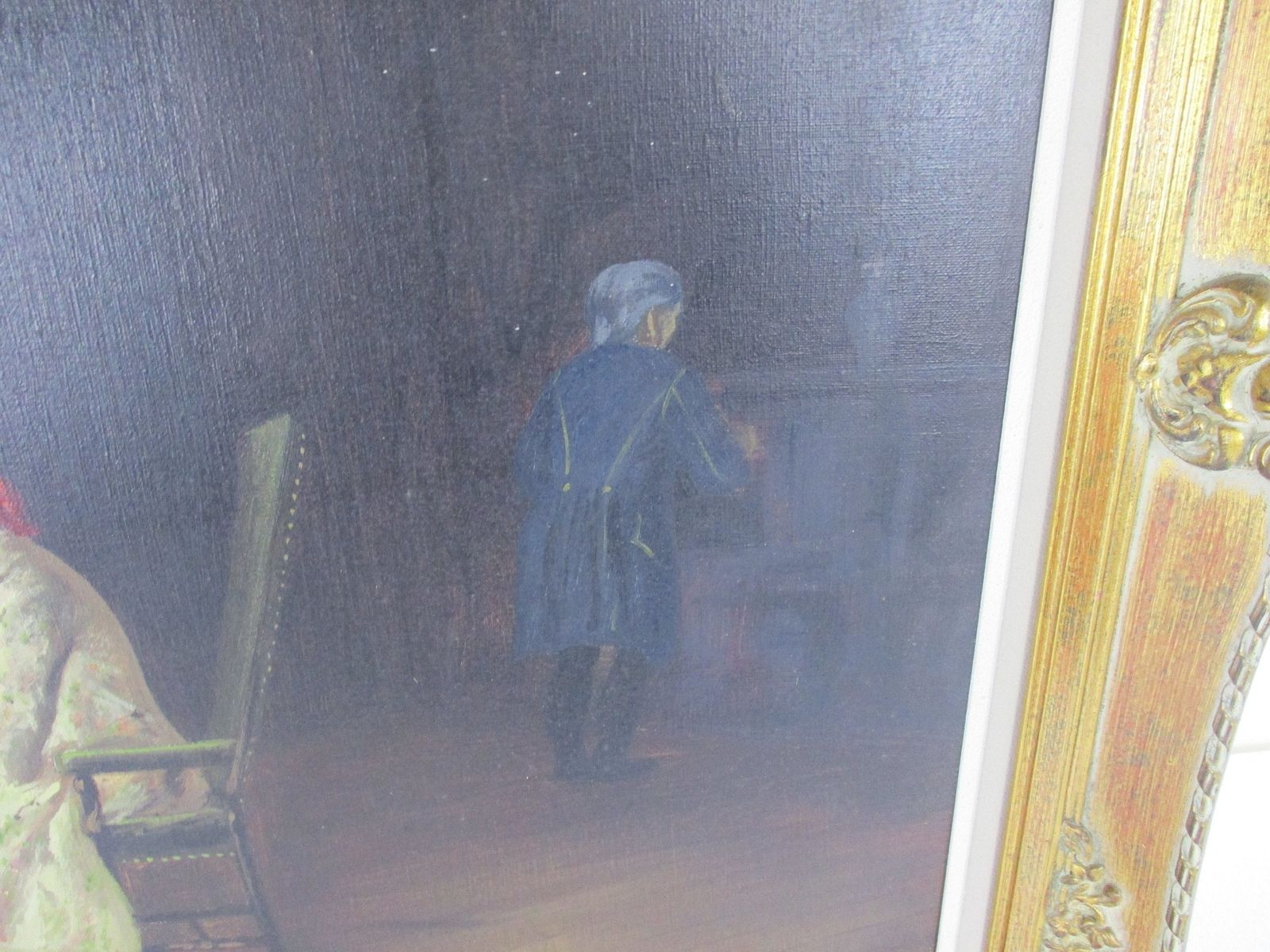 Oil Painting On Canvas Gorgeous Wooden Frame  Exquisite  Xl  Victorian Gentlemen photo furniture