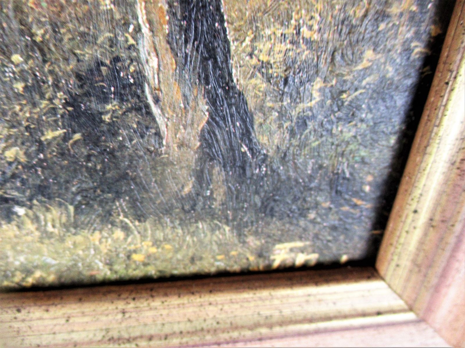 Small Lovely Oil Painting On Canvas Framed Beautiful Landscape Signed F. Moka photo Art