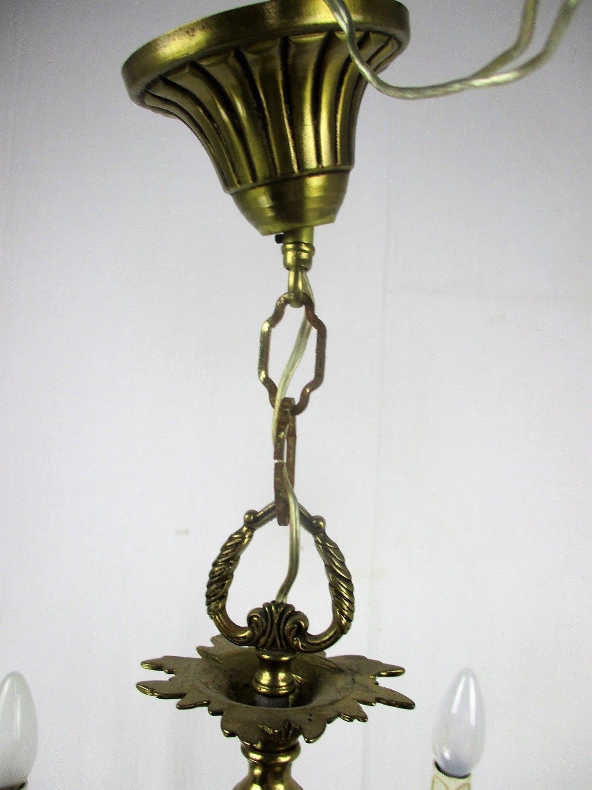 photo furniture French Hollywood Regency Embossed Brass Chandelier Ornate 6 Lights Grapes Lovely