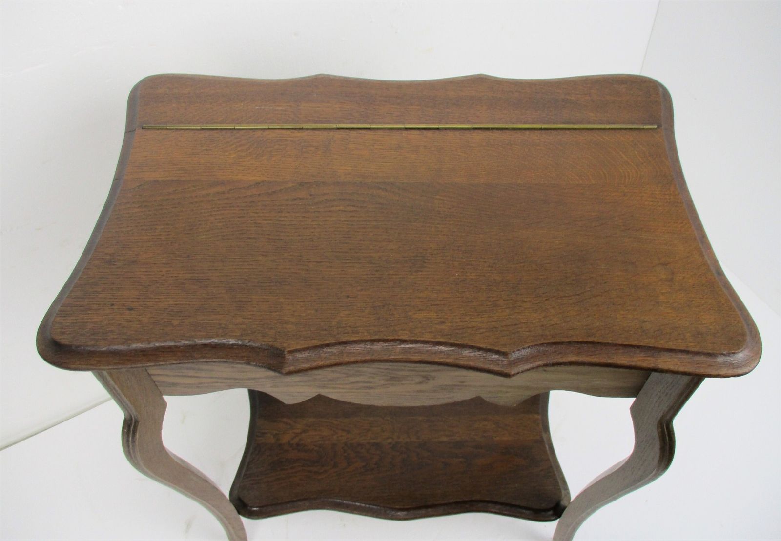 Antique Art Nouveau Sewing Quilting Box Table Cabinet Two Tier Extremely Rare Go photo vinterior
