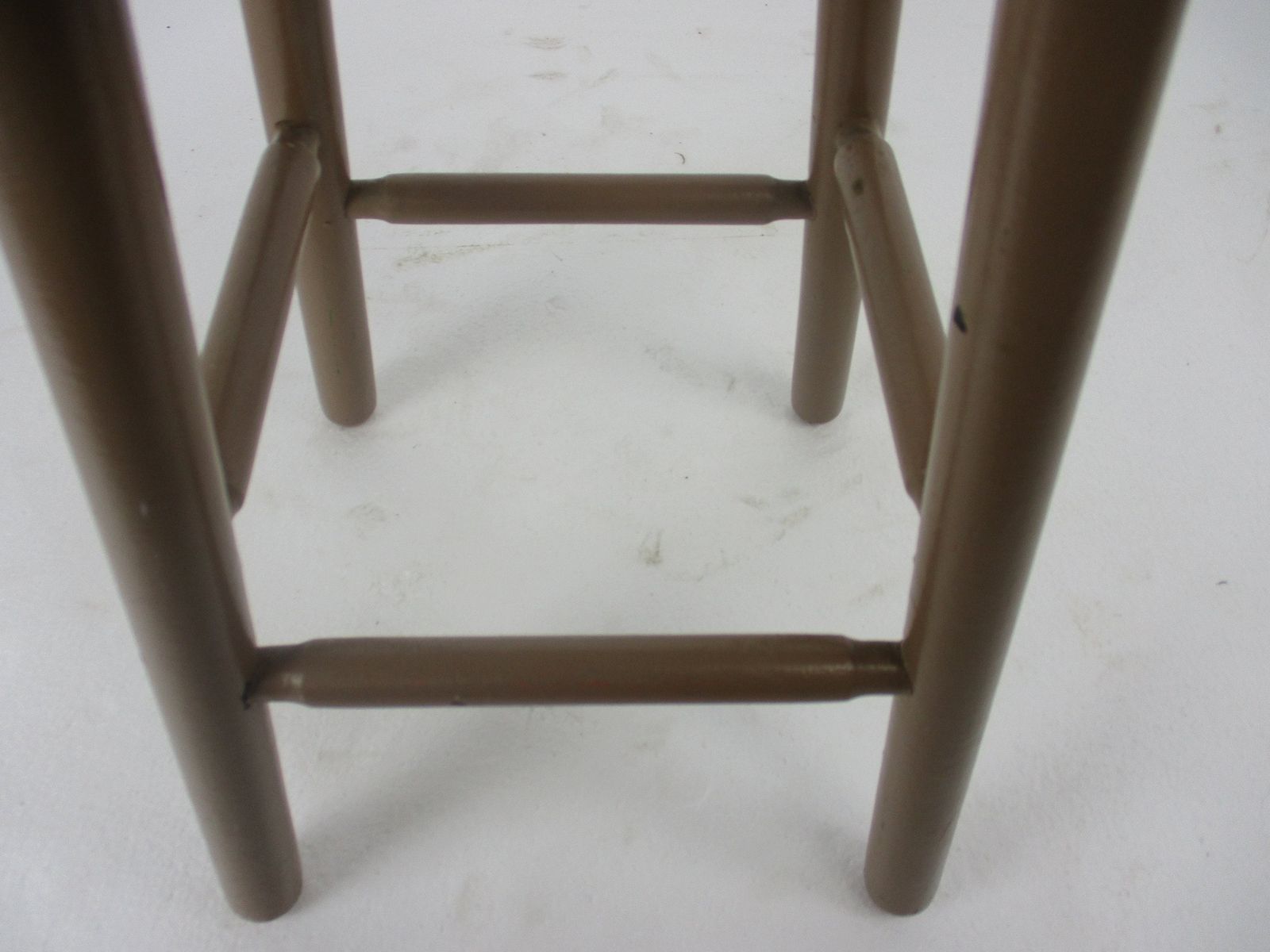 Vintage Hand Carved Wood Milking Stool Crutch Pedestal Table Farmhouse Barn Coun photo vintage