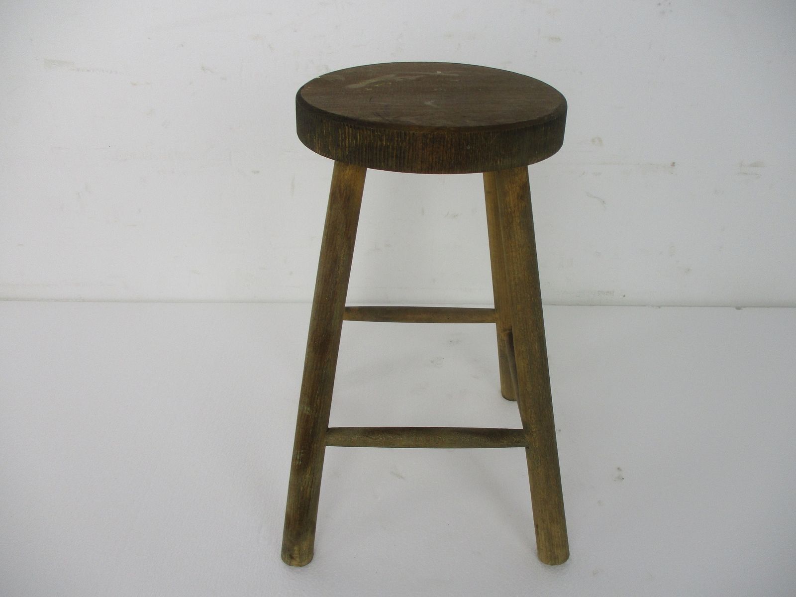 Vintage Hand Carved Wood Milking Stool Pedestal Table Plant Flower Bonsai Stand photo furniture