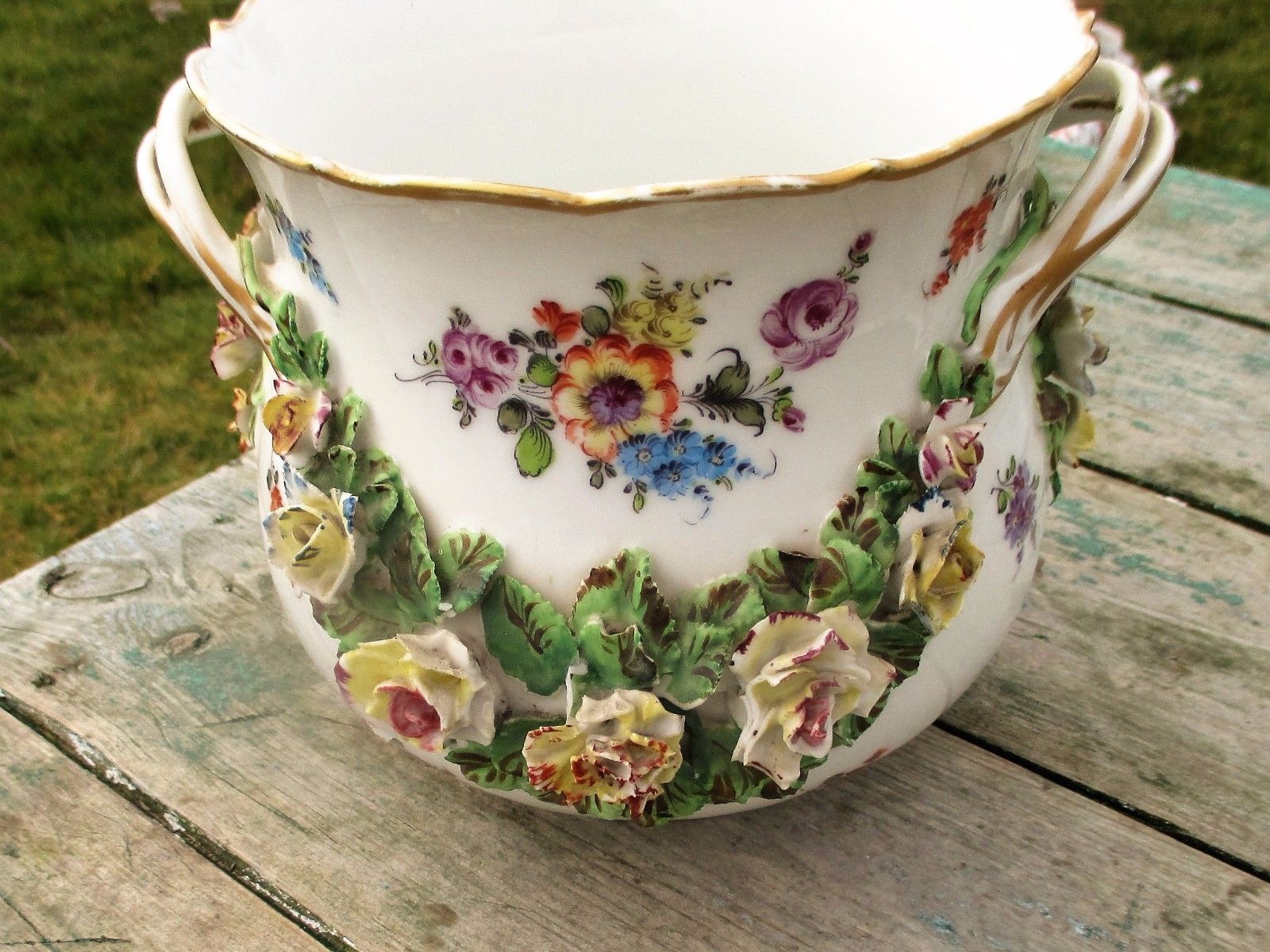 Antique Centerpiece Planter Bowl Vase Marc Eugen Bloch Porcelain De Paris photo 404.0