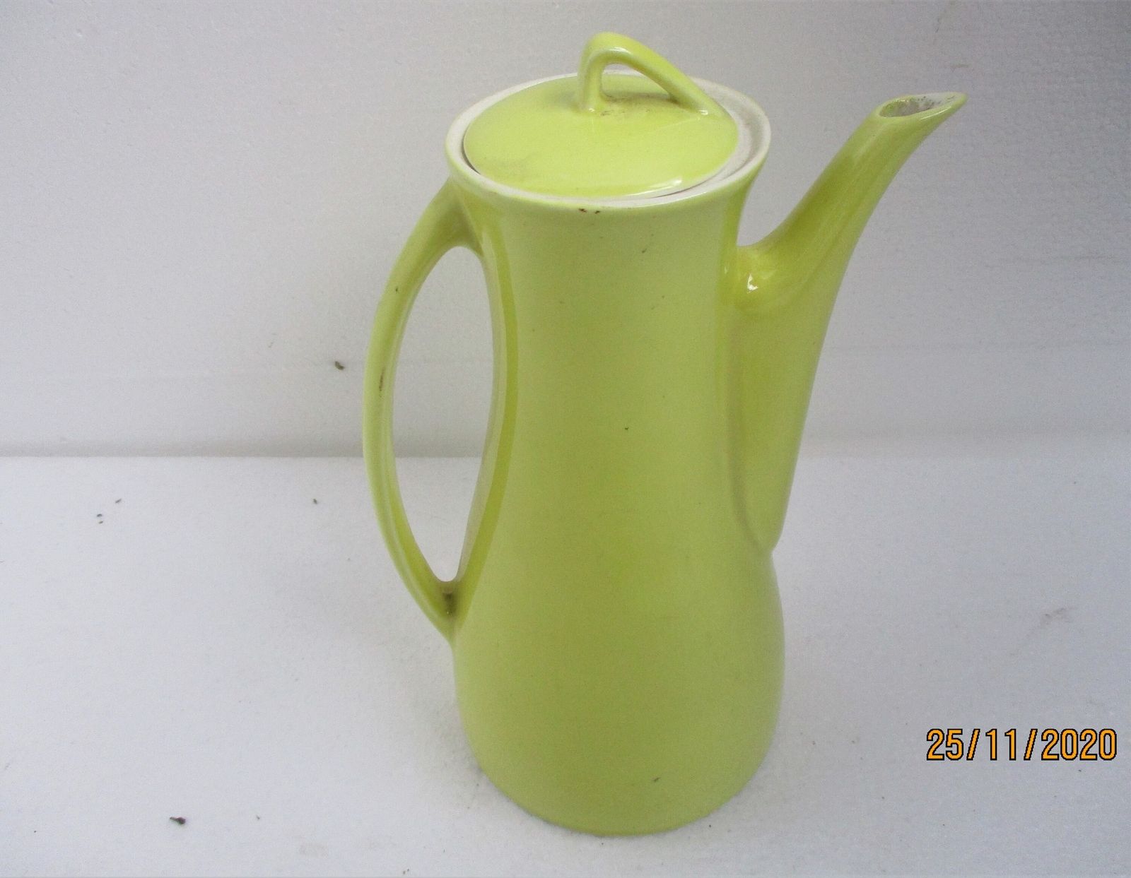 Boch La Louviere Belgian Yellow Teapot Coffee Pot Ceramic Stoneware Stylish Art photo Home Decor