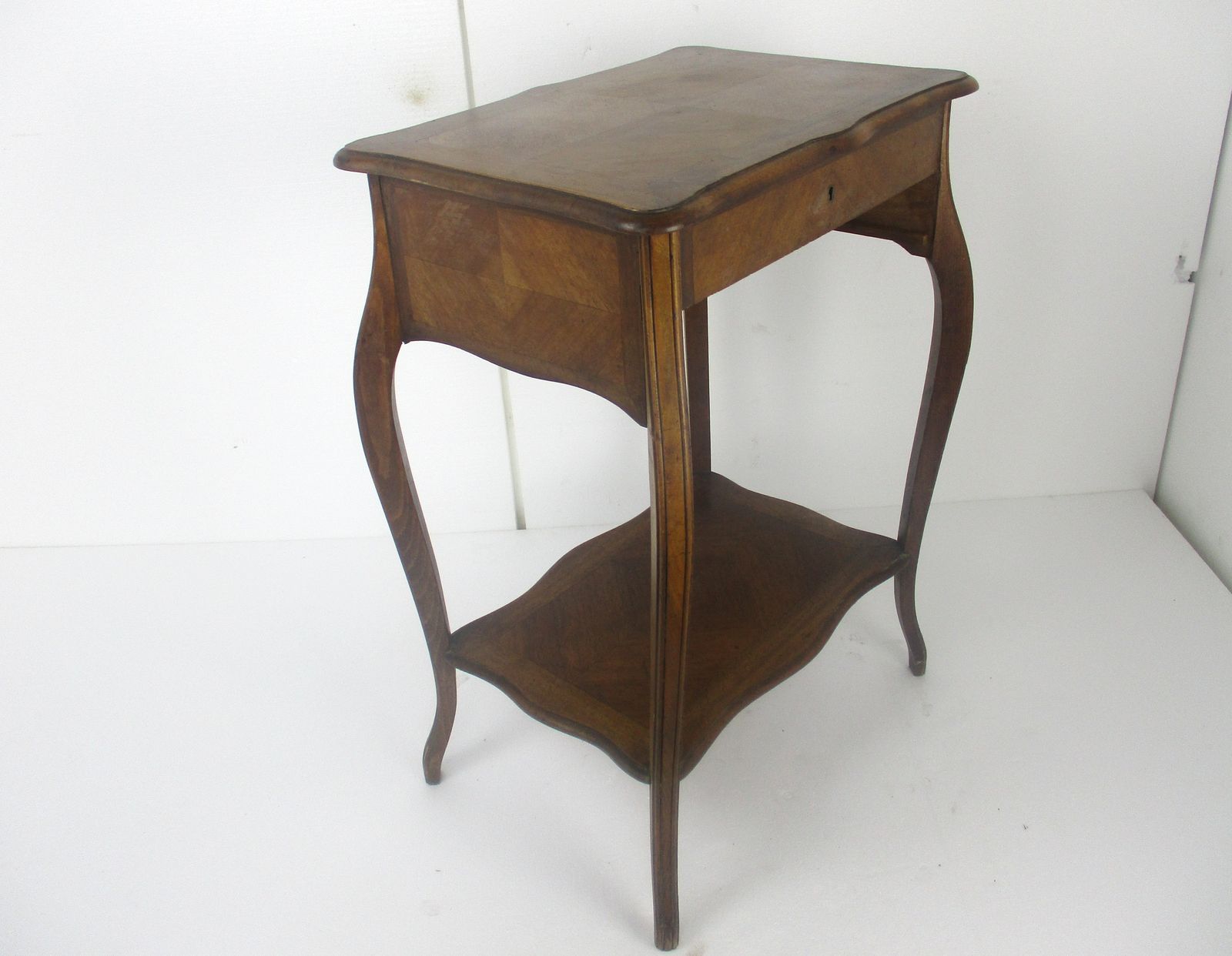 Antique Art Nouveau  Wood Sewing Quilting Box Table Cabinet Two Tier Gorgeous photo 384.0