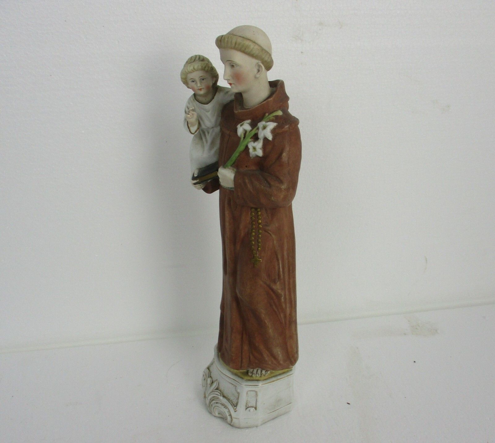 St Anthony Padua Of Lisbon Infant Child Porcelain  Statue Doctor Of The Church photo 223.0