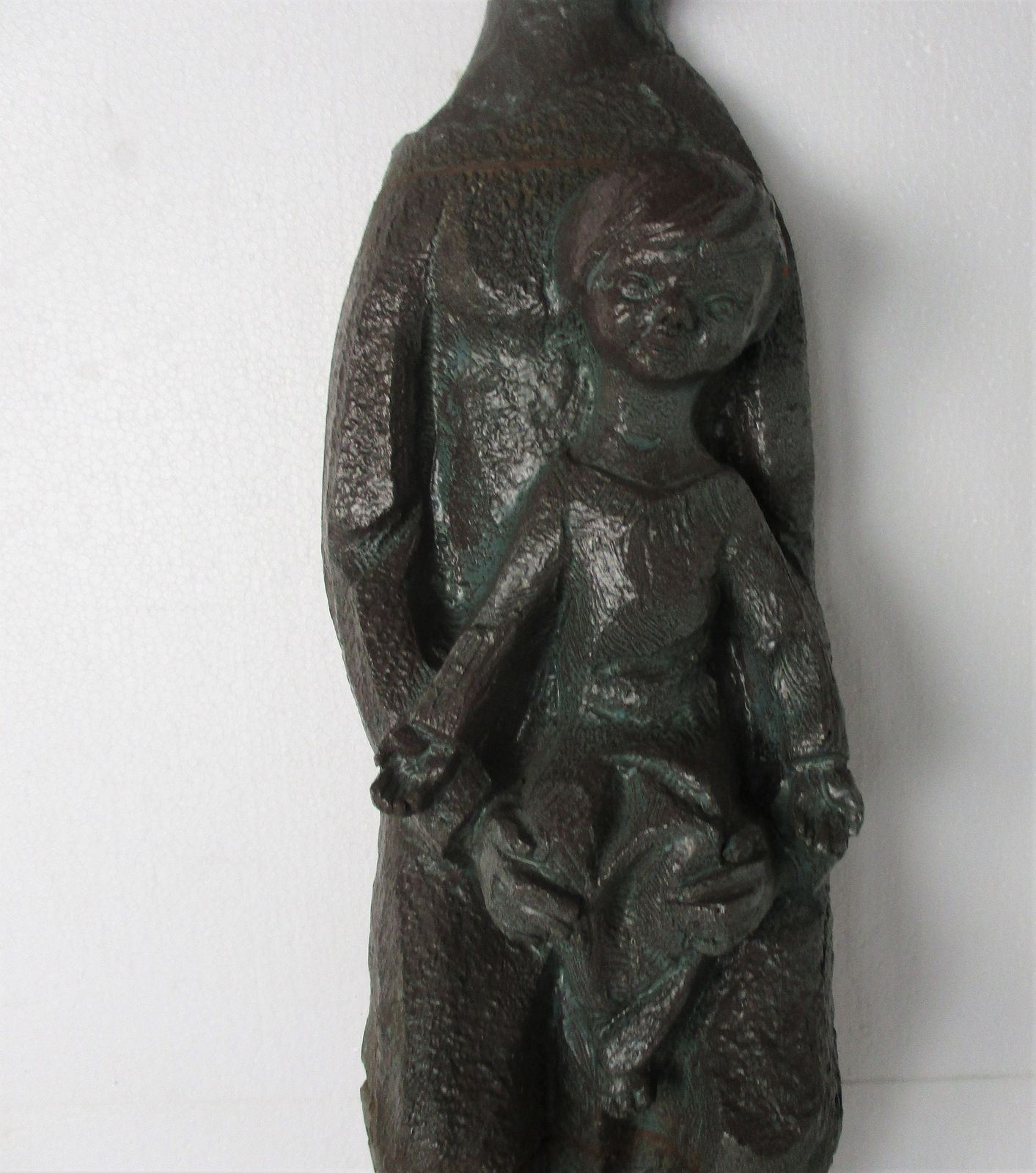 Xl Wall Plaque Hanging Statue Virgin Mary Infant Child Madonna Terra Cotta Churc photo 303.0