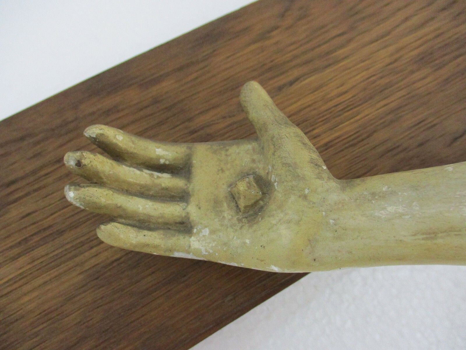 Xl Wood Hanging Crucifix Plaster Corpus Van Der Meeren Very Dramatic Wow photo vinterior