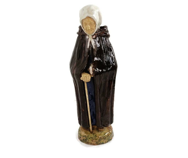 Old Lady Poterie Flamande Faience Flanders Pottery Glazed Large Collector Hand M