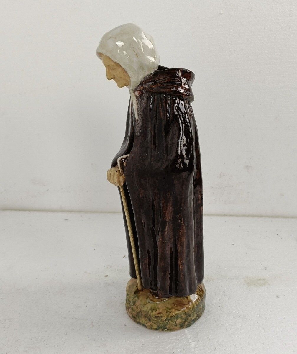 Old Lady Poterie Flamande Faience Flanders Pottery Glazed Large Collector Hand M photo Home Decor