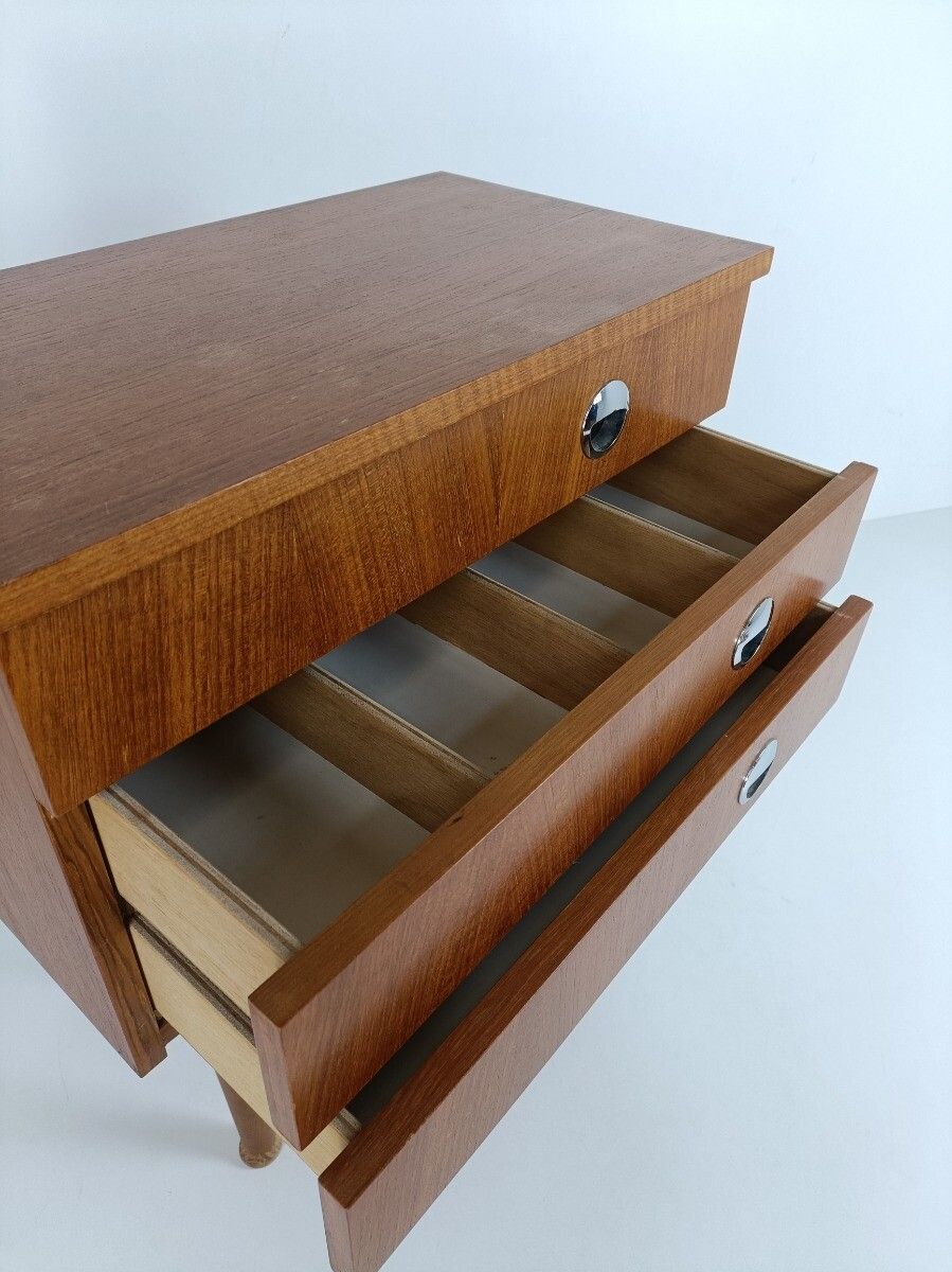 Wooden Wood Nightstand End Table Chest Of Drawers Sock Drawer Modernist Retro Ch photo 384.0