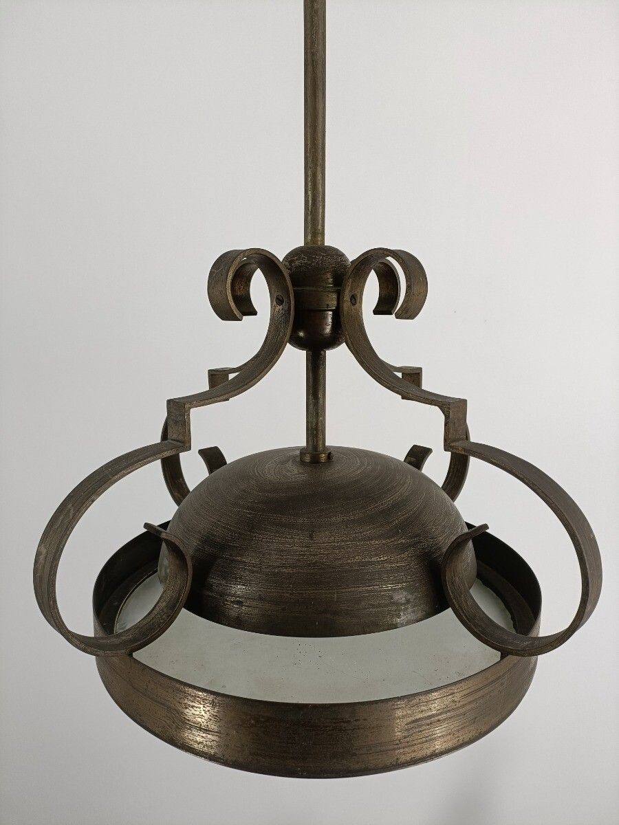 photo furniture Art Deco Chandelier Pendant Attributed To De Coene Belgium Industrial Loft Style