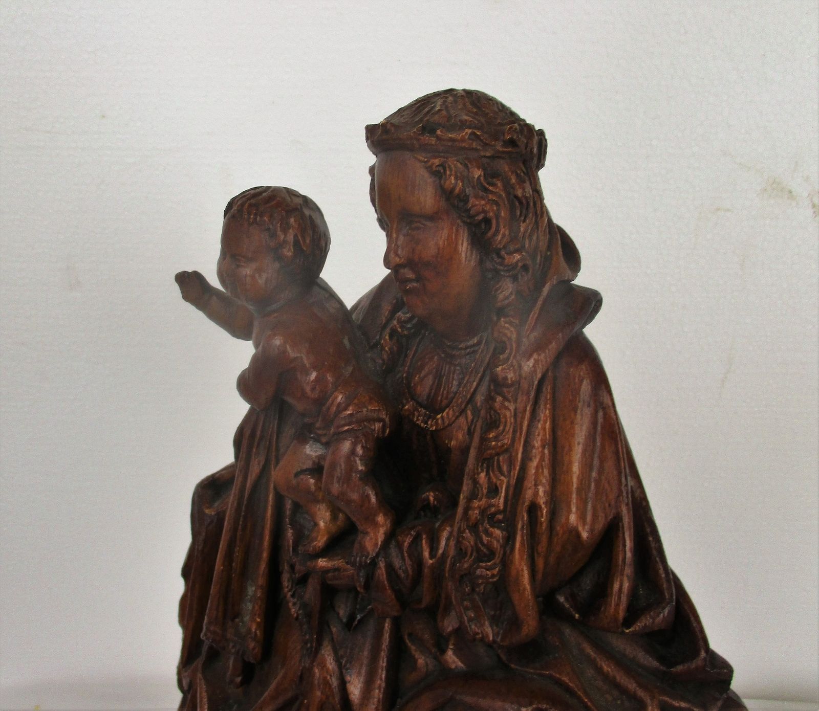 Large Statue Notre Dame Our Lady Hunnegem Hunneghem Oak Virgin Mary Collector Ht photo vinterior