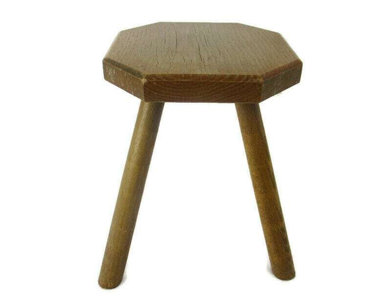 Old Milk Milking Stool Farmhouse Country Barn Style Side Display Table Pedestal
