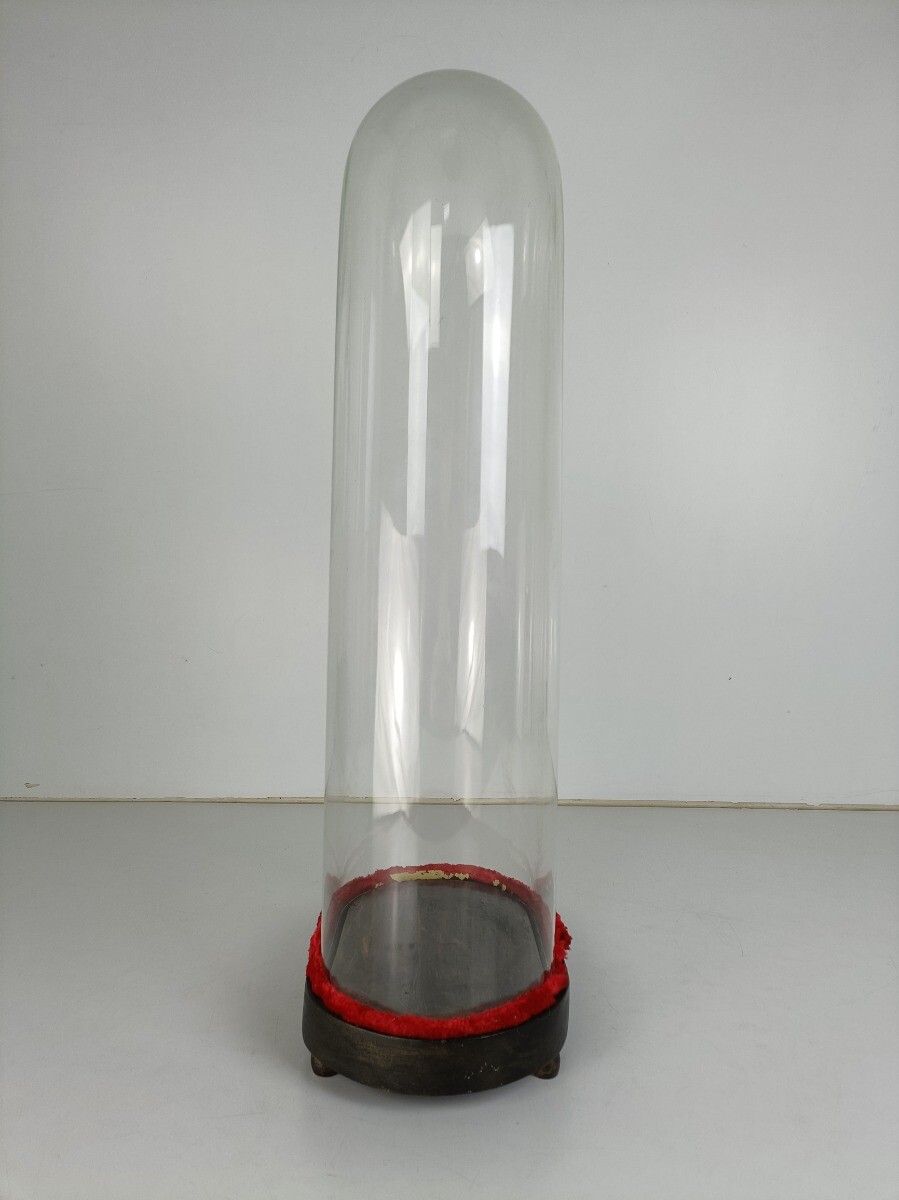 Antique Victorian Oval Hand Blown Glass Globe Dome Doll Clock 23.62" H 9.76' W 5 photo Home Decor