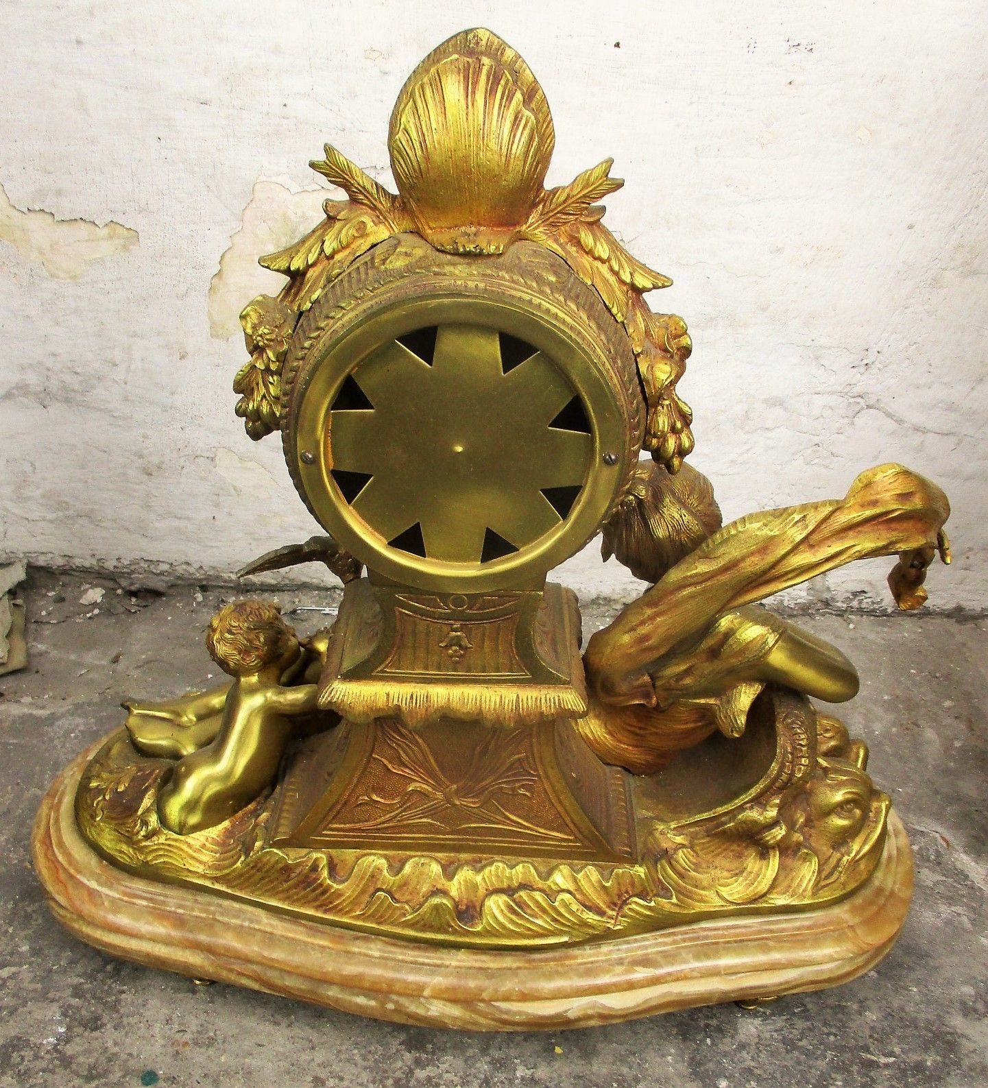 Home Decor 3 Piece Garniture Mantle Set Candelabras Lady Angel Hermle Clock Set Working Wow photo