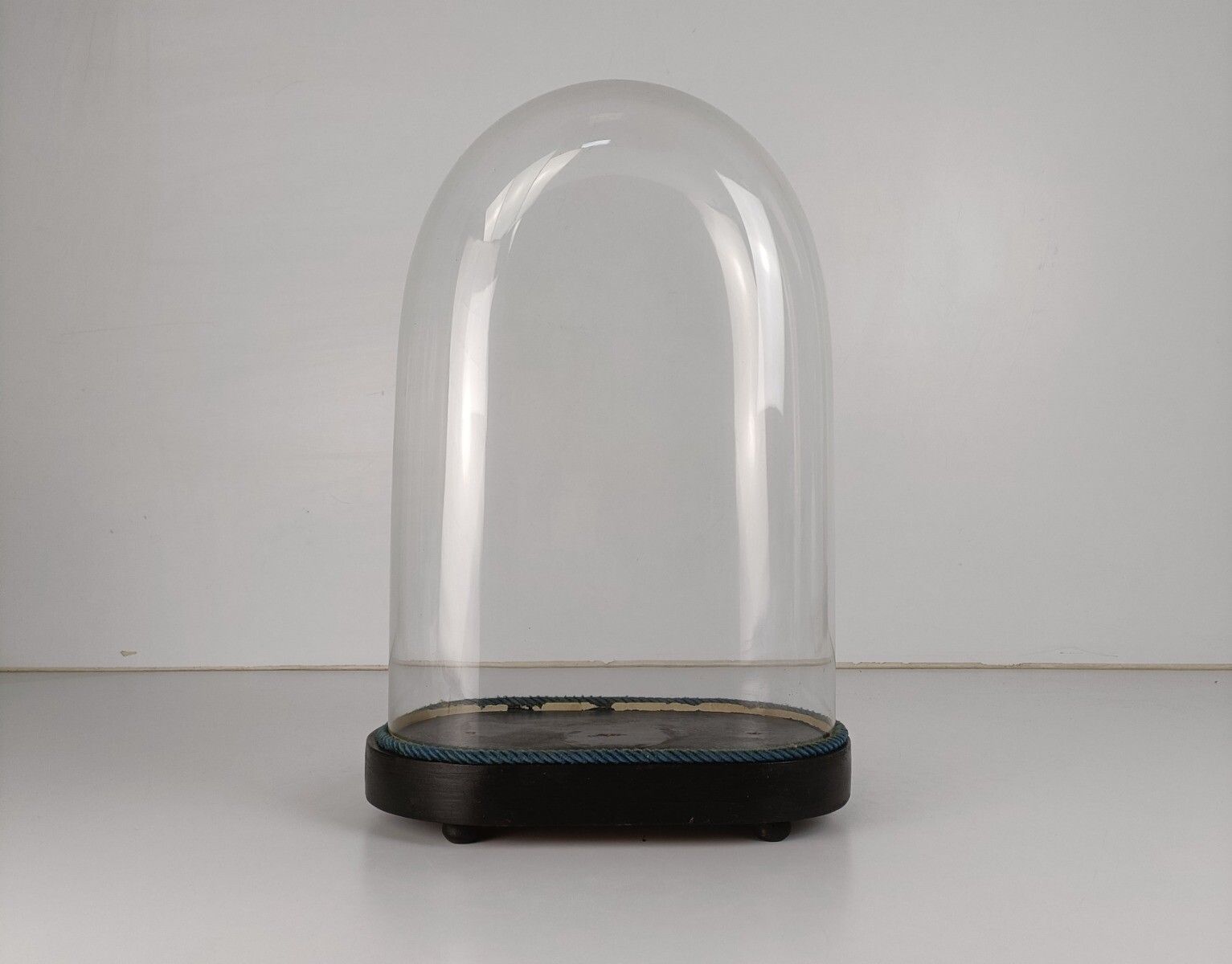 Antique Victorian Oval Hand Blown Glass Globe Dome Doll Clock 18.7" 12.2"
