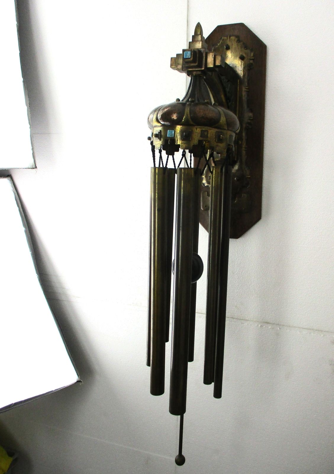 Art Deco Bronze Enamel Hand Made Wind Chime Gong Verlinden Lier Art Piece photo for sale