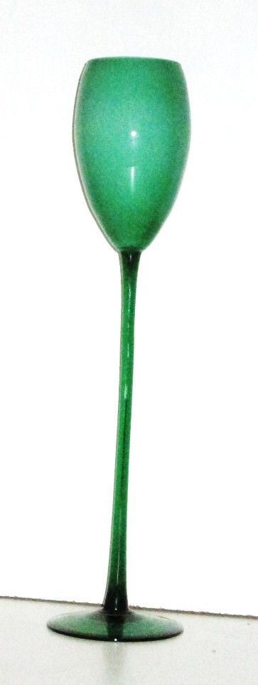 Xl Italian Opal Pea Green Cased Pop Art Glass Vase Mid Century Era Empoli photo for sale