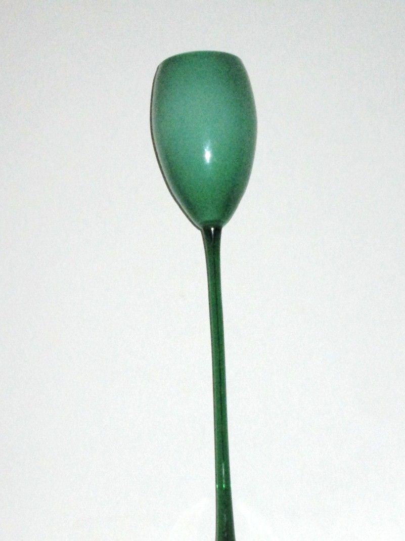Xl Italian Opal Pea Green Cased Pop Art Glass Vase Mid Century Era Empoli photo vinterior
