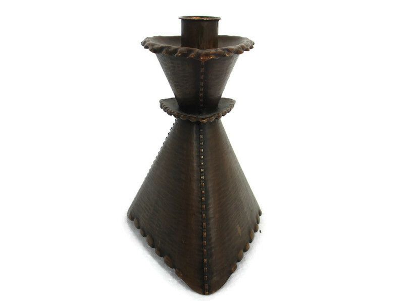 Art Piece Verlinden Lier Hand Made Candle Holder  Candlestick Red Copper