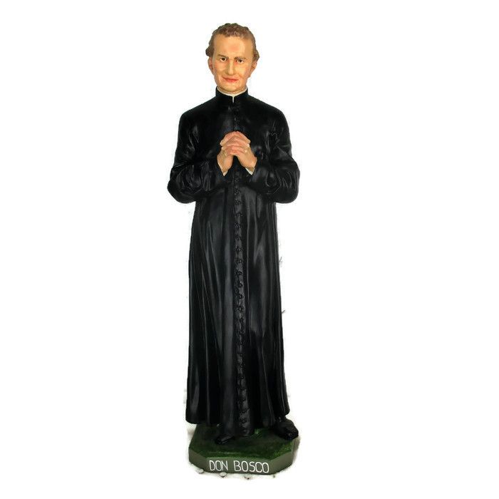 Large Antique Church Statue Don Bosco Giovanni Bosco Plaster Htf Collector 24.8"