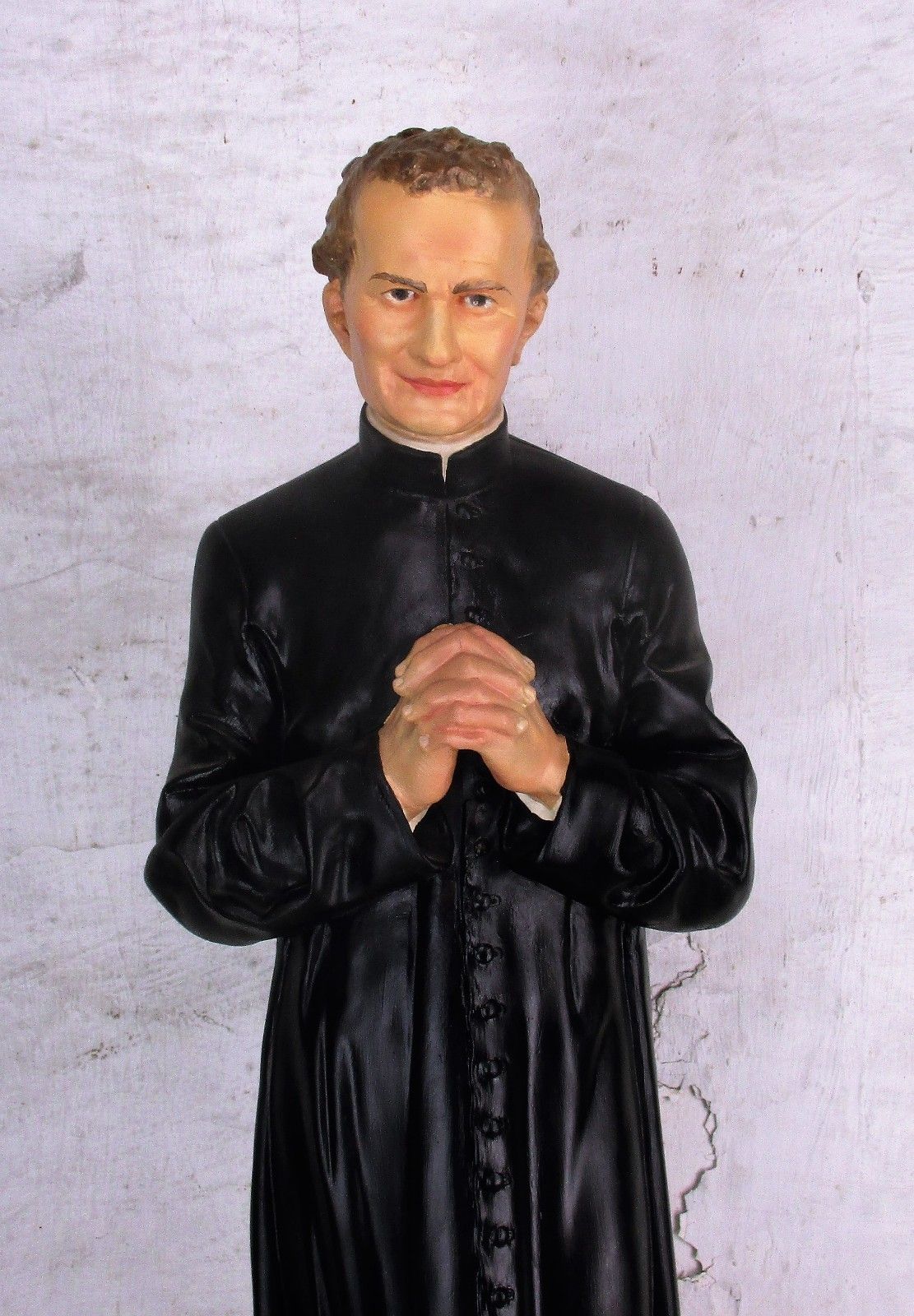 Large Antique Church Statue Don Bosco Giovanni Bosco Plaster Htf Collector 24.8" photo furniture
