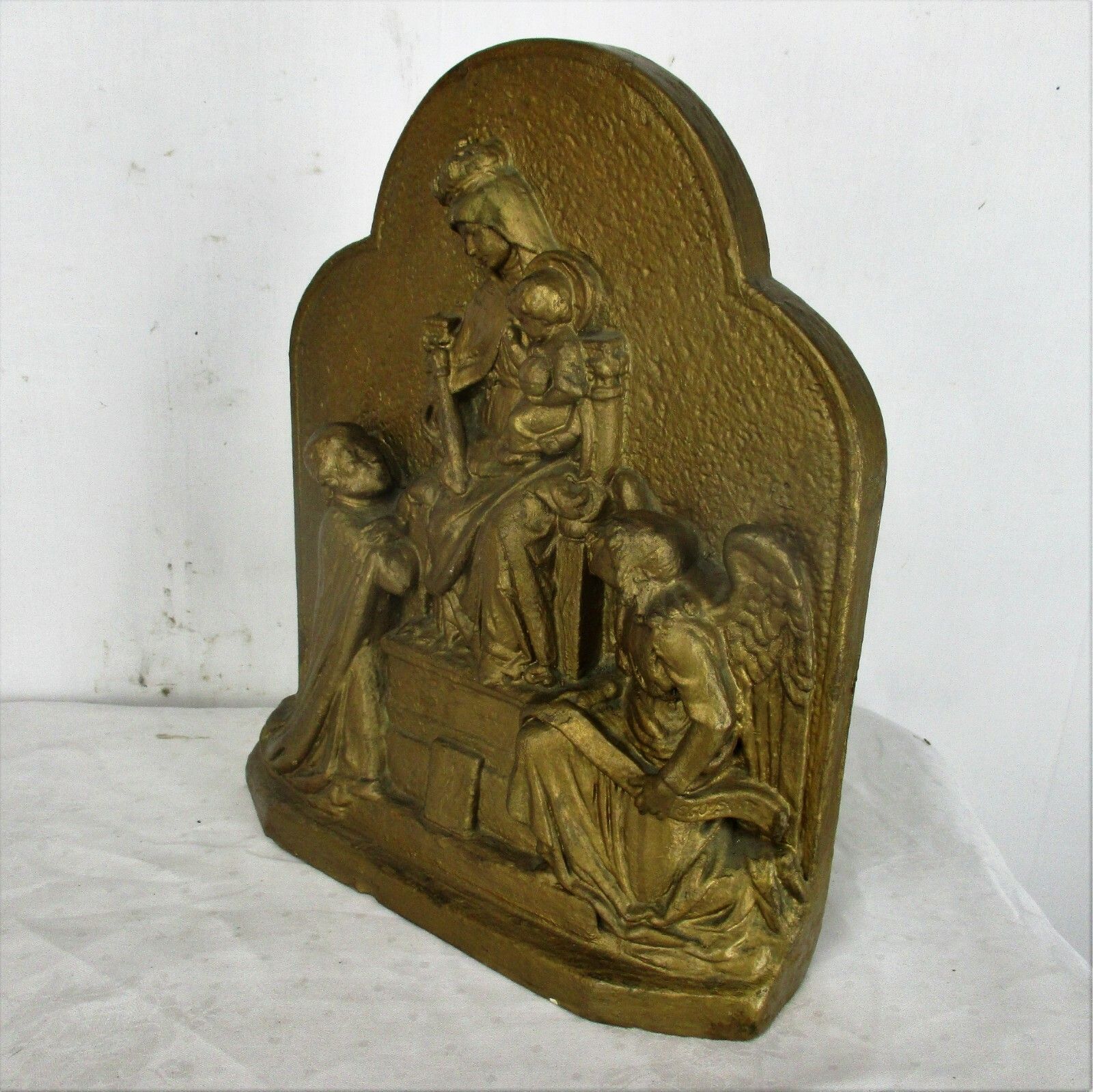 photo furniture High Relief Tableaux  Virgin Infant Child Plaster Statue Adoration Angel Lovely