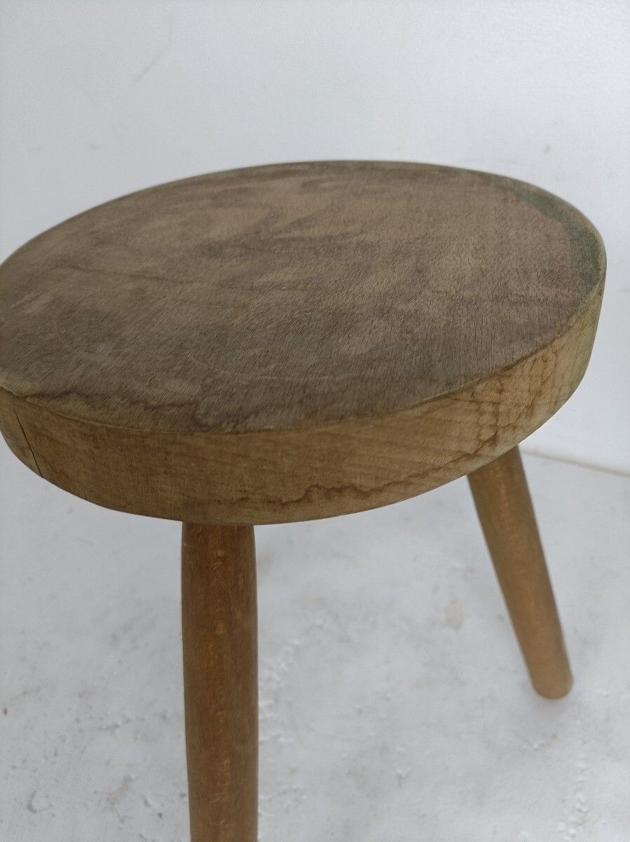Furniture Milking Stool, Stool, Pedestal, Plant Stand, Antique, Sandblasted, Wood, Funky, photo