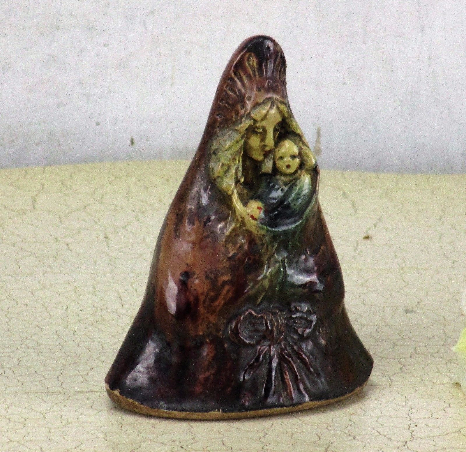 Statue Flemish Pottery Poterie Flamande Noseda Madonna Virgin Mary Majolica  5"
