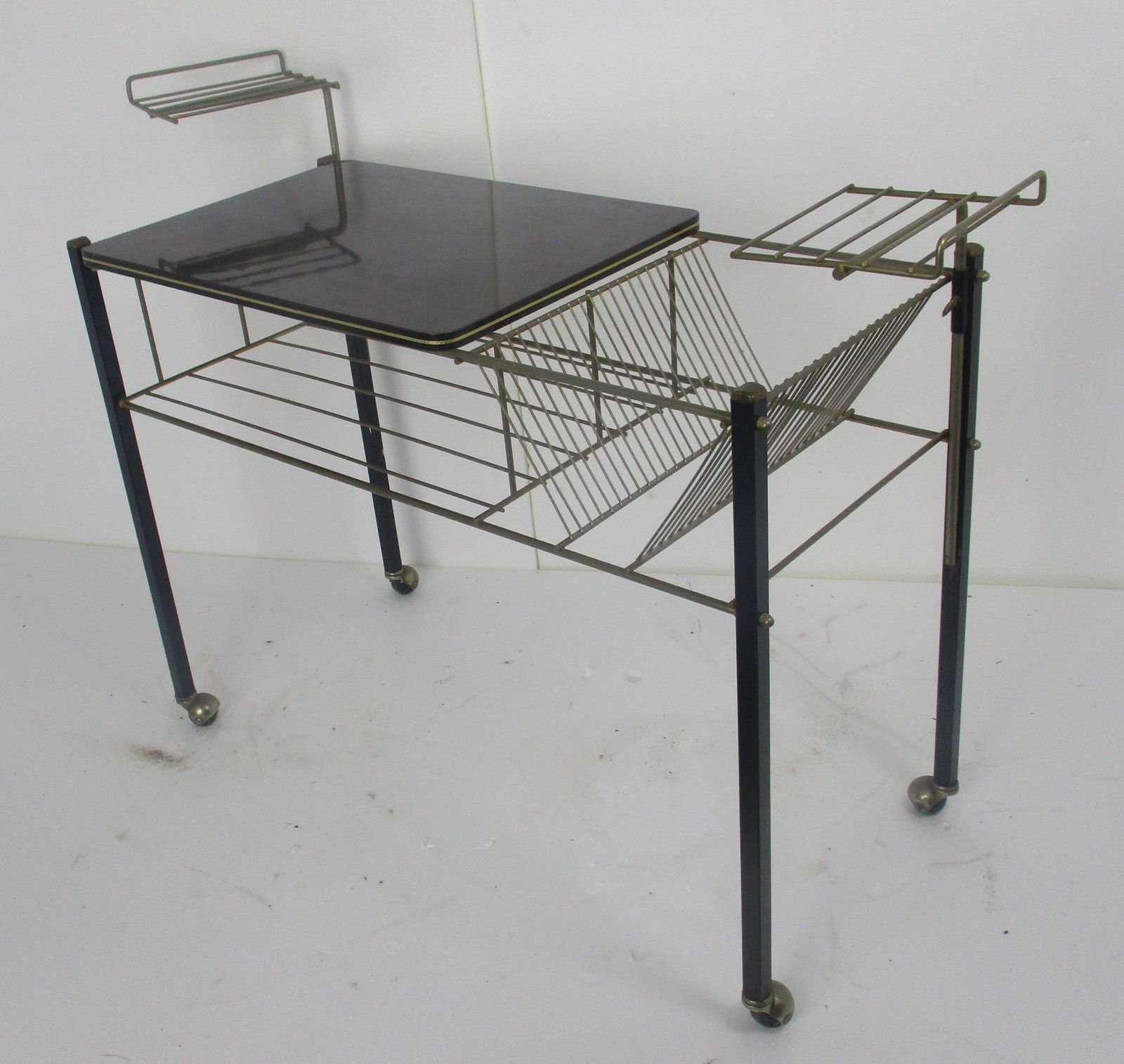 photo for sale Retro Music Vinyl Storage Lp Record Stand Cart Trolley Space Age Pop Art Funky A