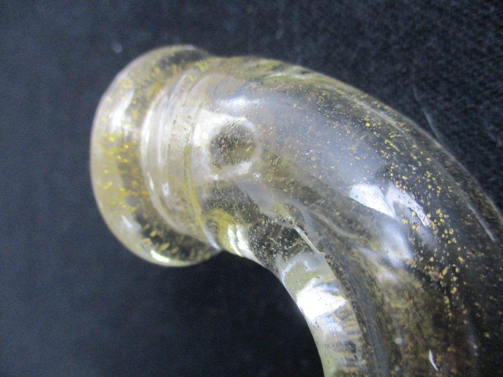 Venetian Murano Piece Chandelier Arm Hand Blown Clear Gold Art Glass Reclaimed photo for sale
