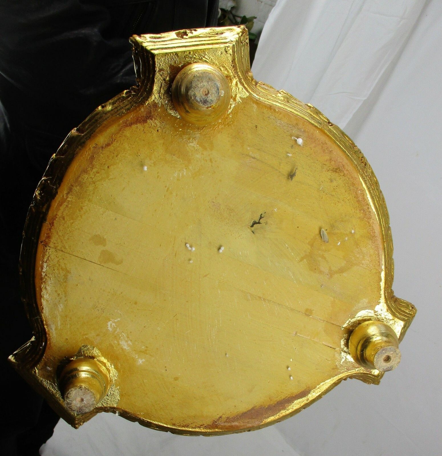 Home Decor Gorgeous Gold Gilded Doré Pedestal  Plant Stand Table Rams Head Marble Top Wow photo