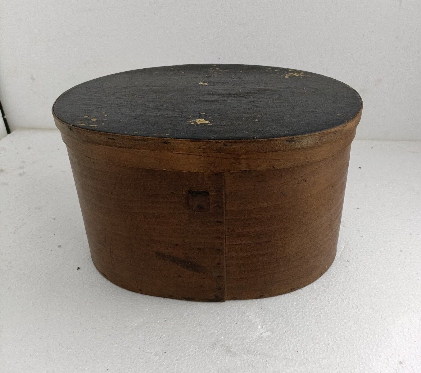 Antique  Wooden Cheese Box Bent Wood Primitive Htf Art Nouveau Oval photo for sale
