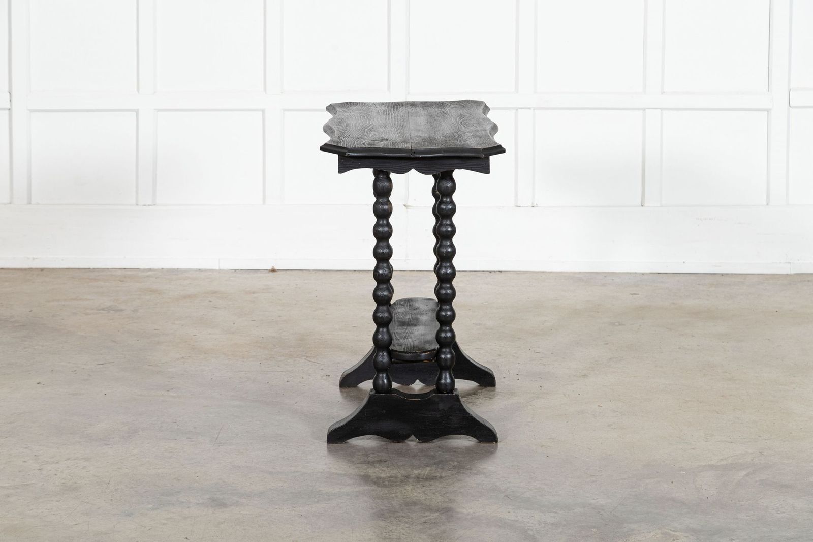 19thc Ebonised English Pine Bobbin Side Table photo 1668.0