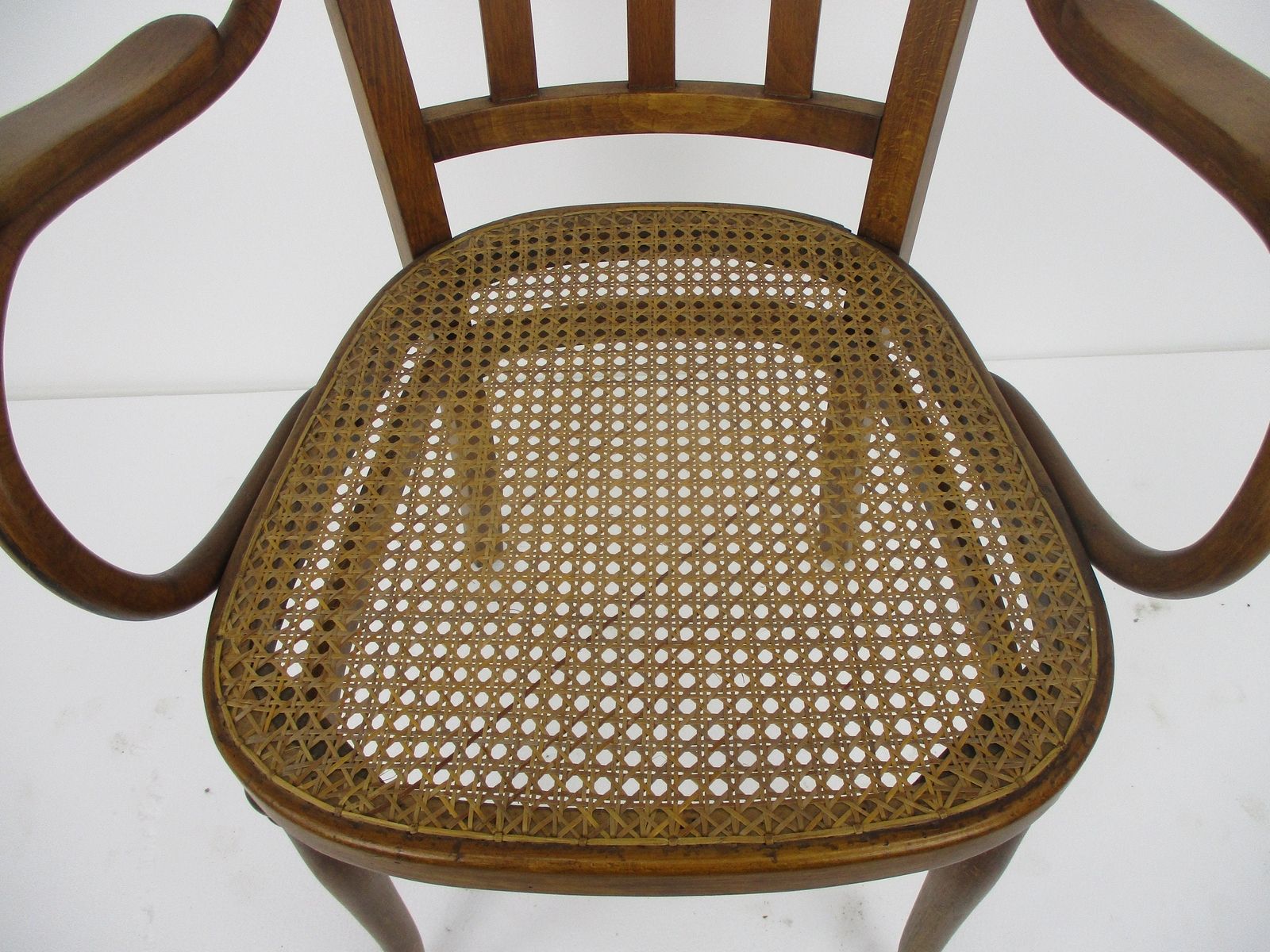 Thonet Style Loung Arm Chair Bistro Ice Cream Parlor Cane Rush Seating Plywood W photo Furniture